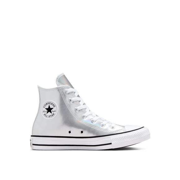 NWT Converse Boy's Chuck Taylor All Star Metallic Sneaker Silver, Big Kid 6 US - Picture 2 of 5